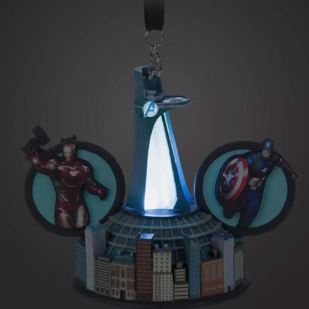 Marvel Avengers Light-Up Mickey Ear Hat Sketchbook Ornament Disney Decor NEW